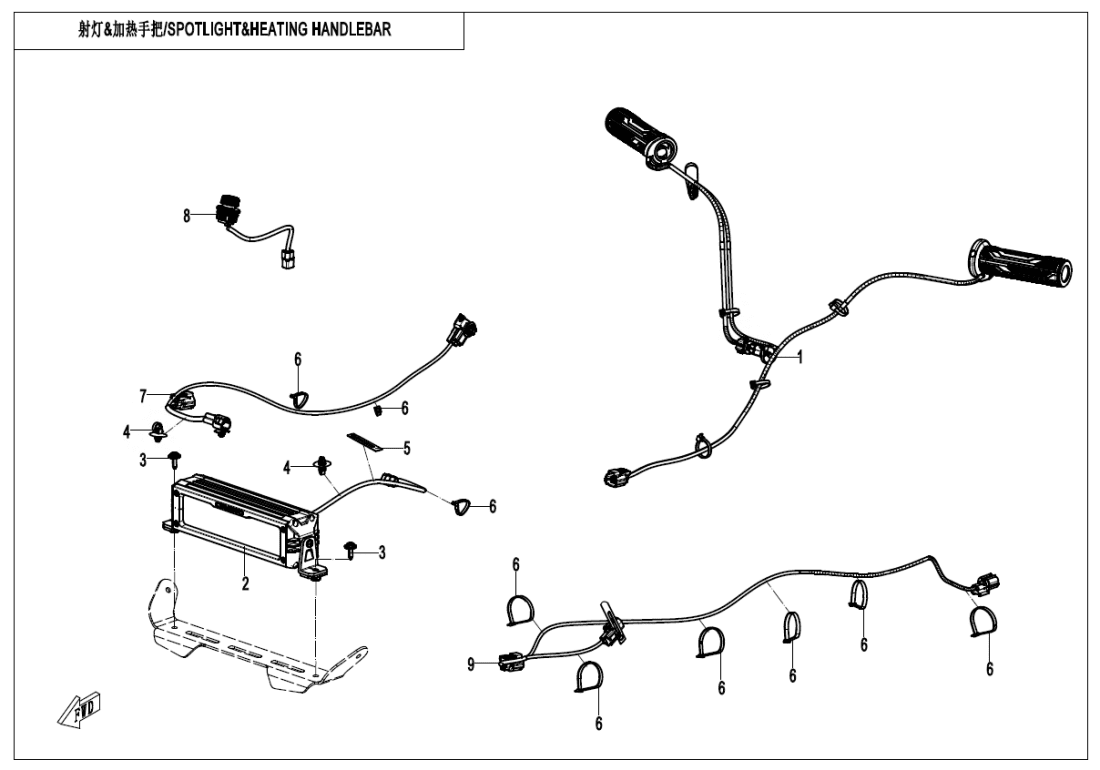 F80-3 SPOTLIGHT@^HEATING HANDLEBAR(OVERLAND)