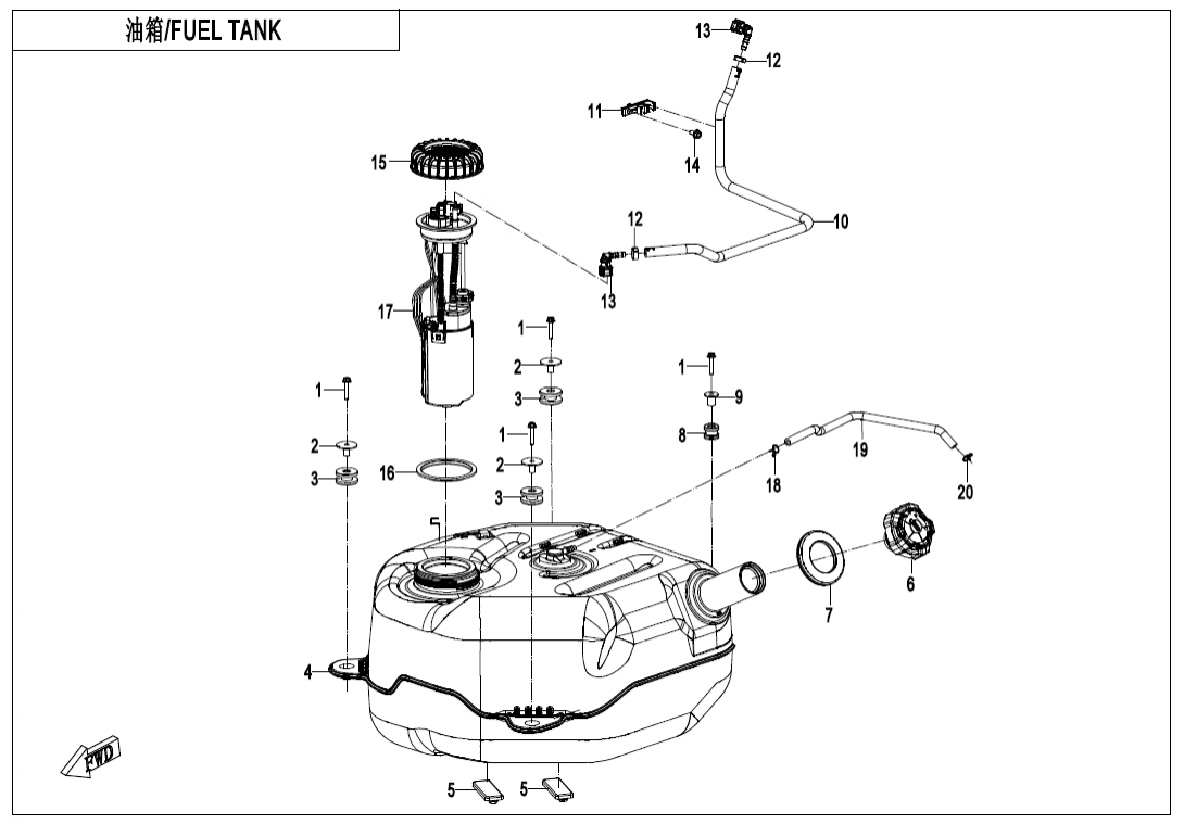 F12-B FUEL TANK(FOR NON FUEL EVAPORATION SYSTEM)