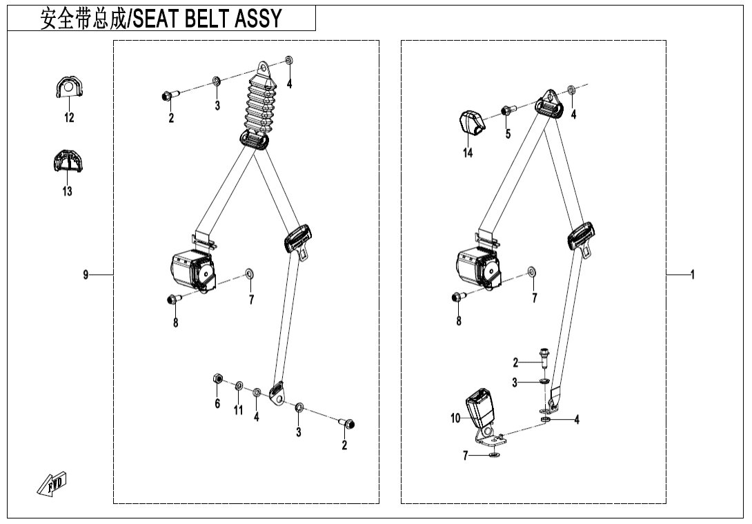 F34-2 SEAT BELT ASSY(PASSENGERS)