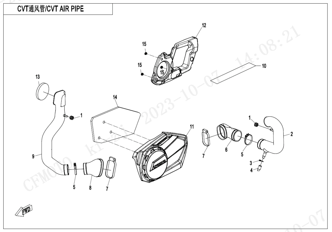 F00-2 CVT AIR PIPE