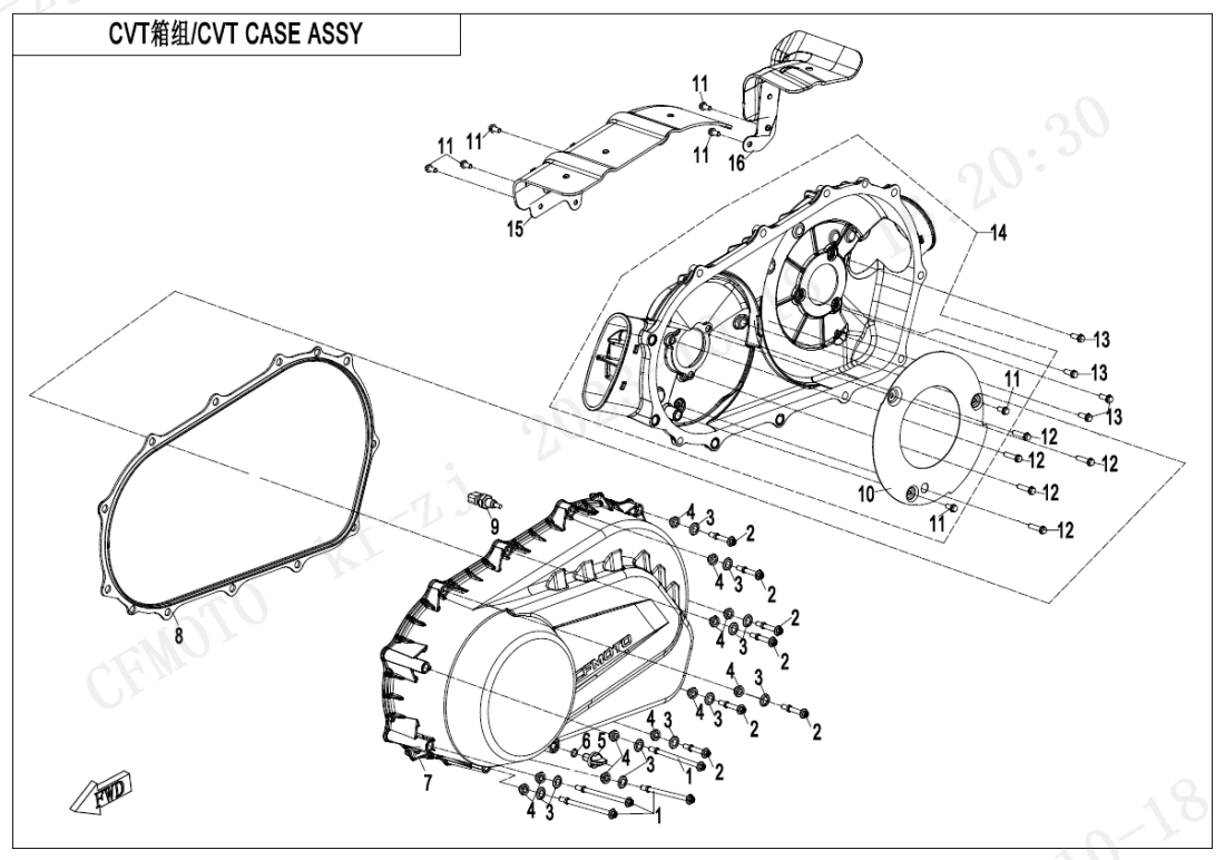 E01-3 CVT CASE ASSY
