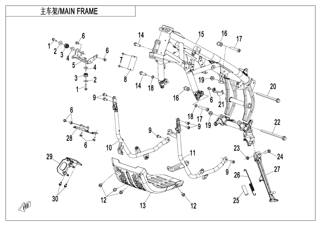 F03-2-B MAIN FRAME(HIGH FENDER)
