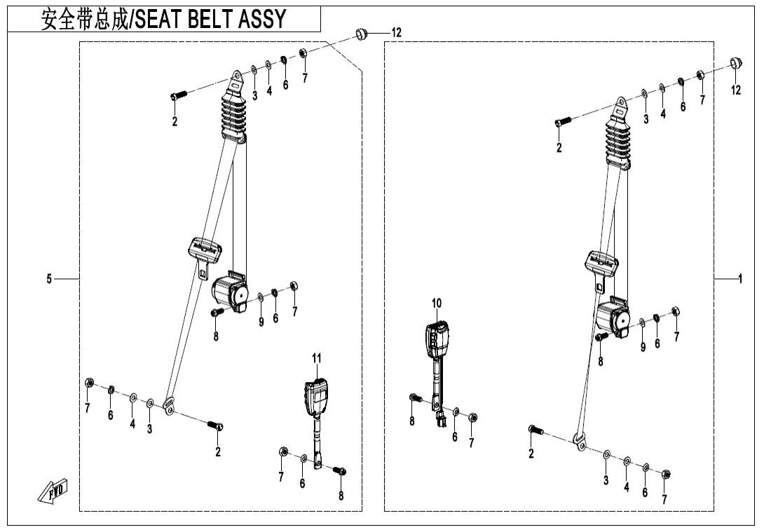 F34-V3 SEAT BELT ASSY