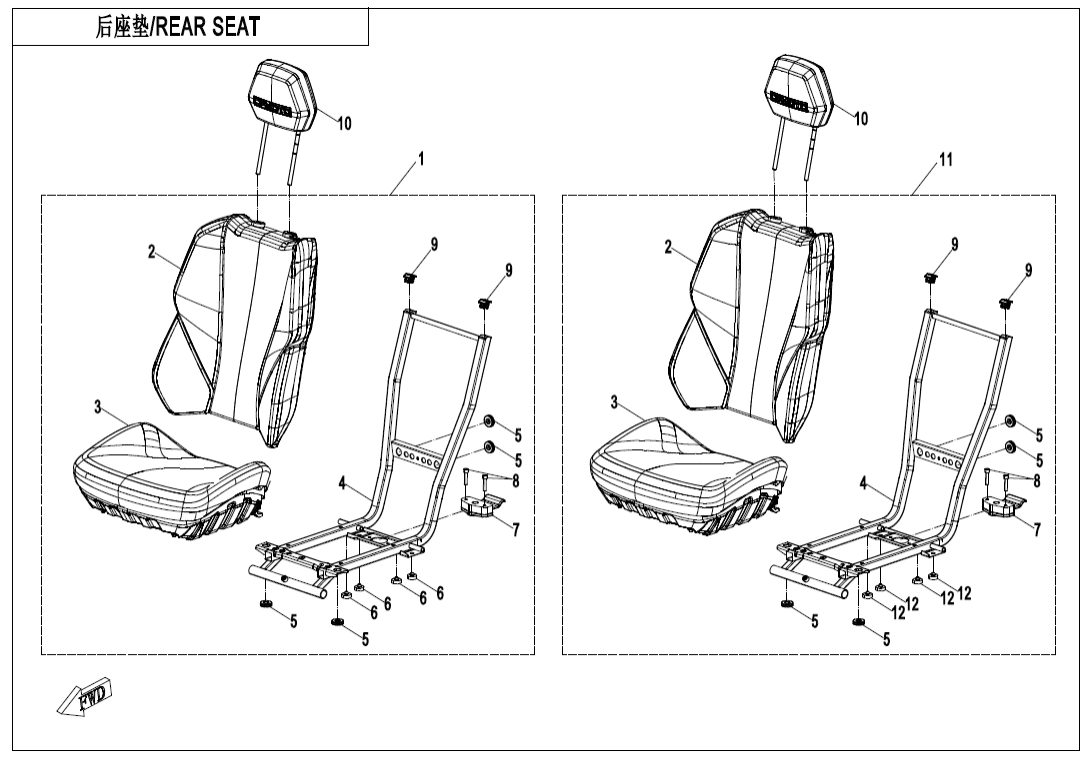 F13-2 REAR SEAT