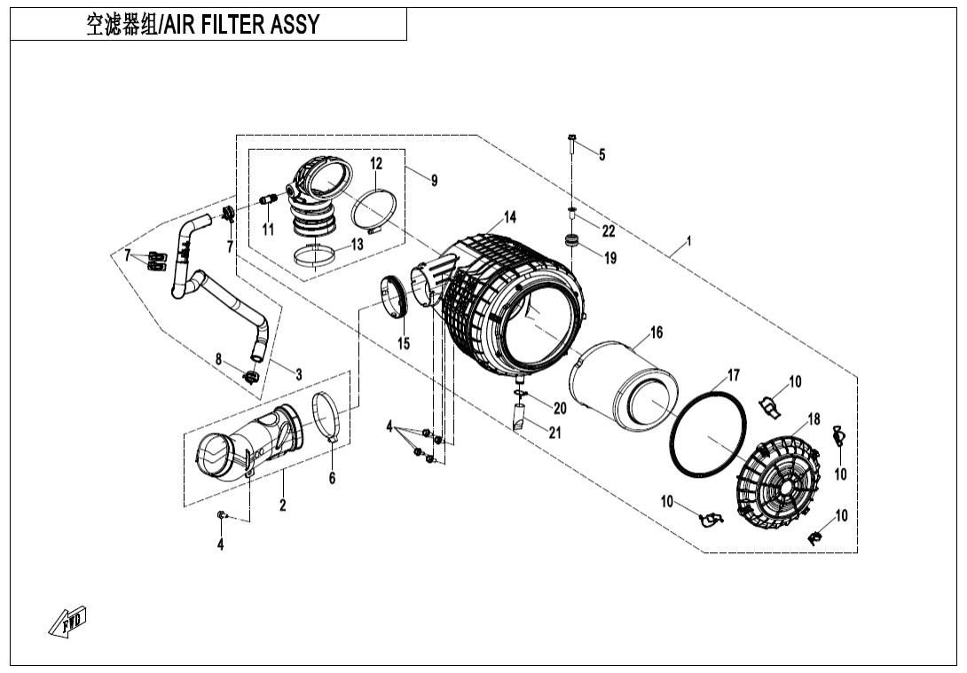 F41-V2 AIR FILTER ASSY(MUD)