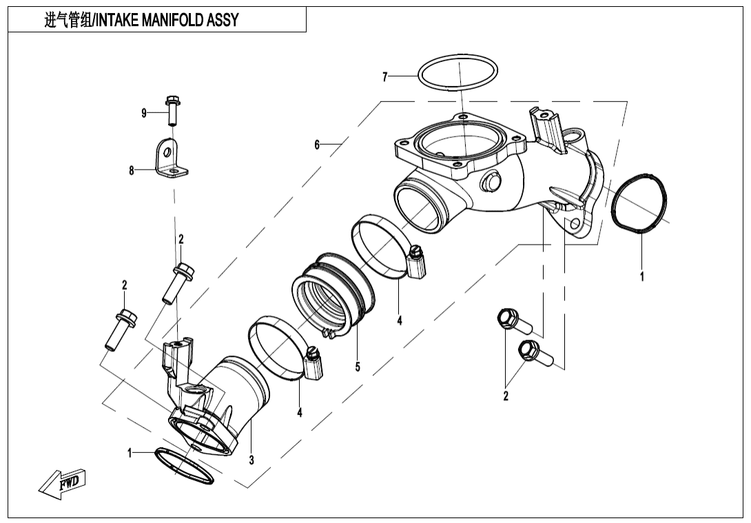 E02-5-A-V2 INTAKE MANIFOLD ASSY(WITHOUT FUEL DESORPTION PORT)