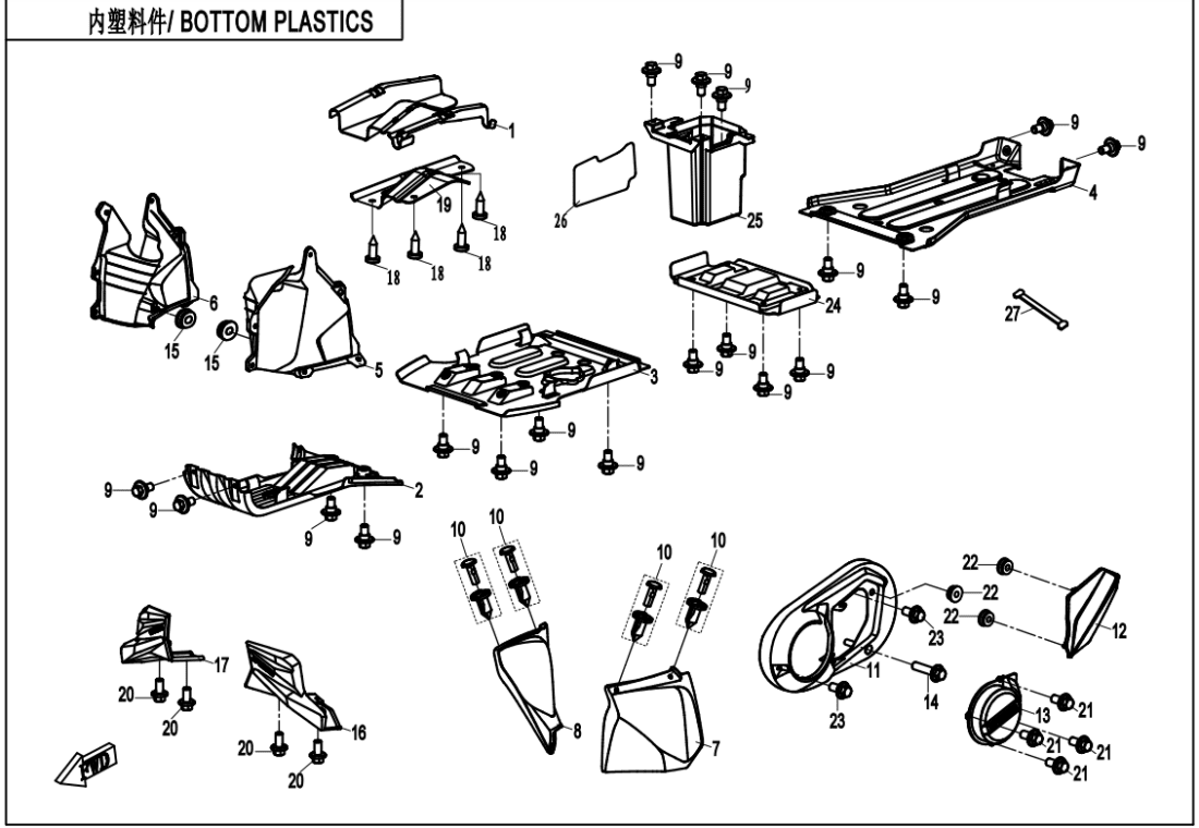F04-4-V4 BOTTOM PLASTICS