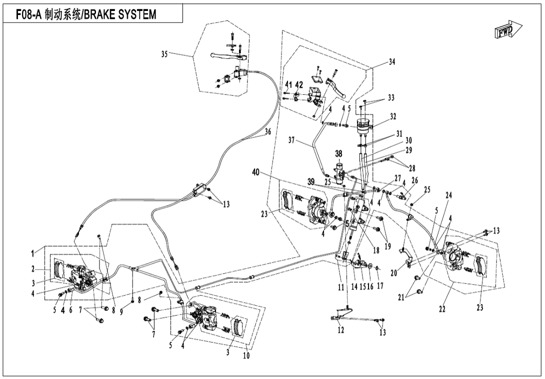 F08-1-A BRAKE SYSTEM(LH,ASSEMBLED,ORDINARY)